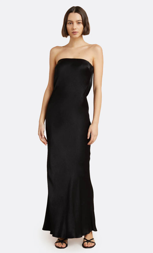 MOON DANCE STRAPLESS DRESS - BLACK