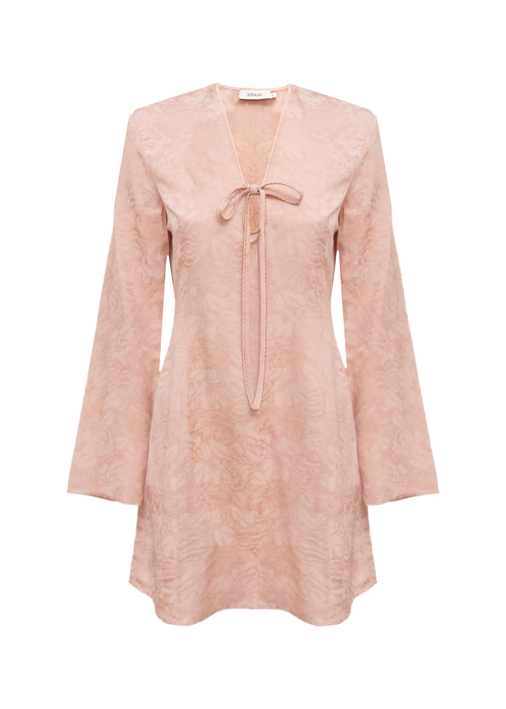 Isla Brushed Rose Dress Silk/Linen Brushed Rose