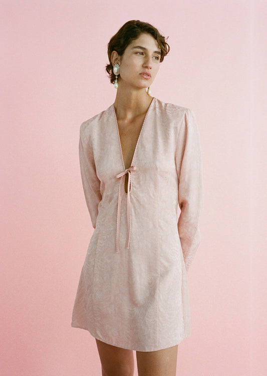 Isla Brushed Rose Dress Silk/Linen Brushed Rose