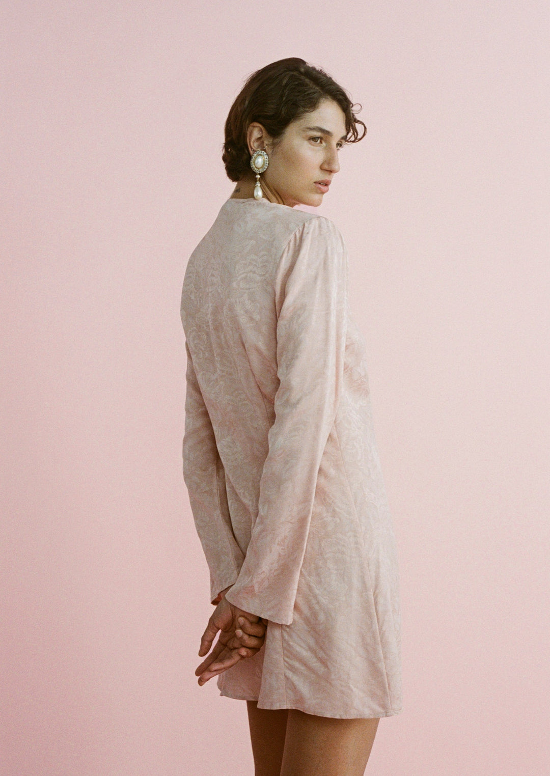 Isla Brushed Rose Dress Silk/Linen Brushed Rose