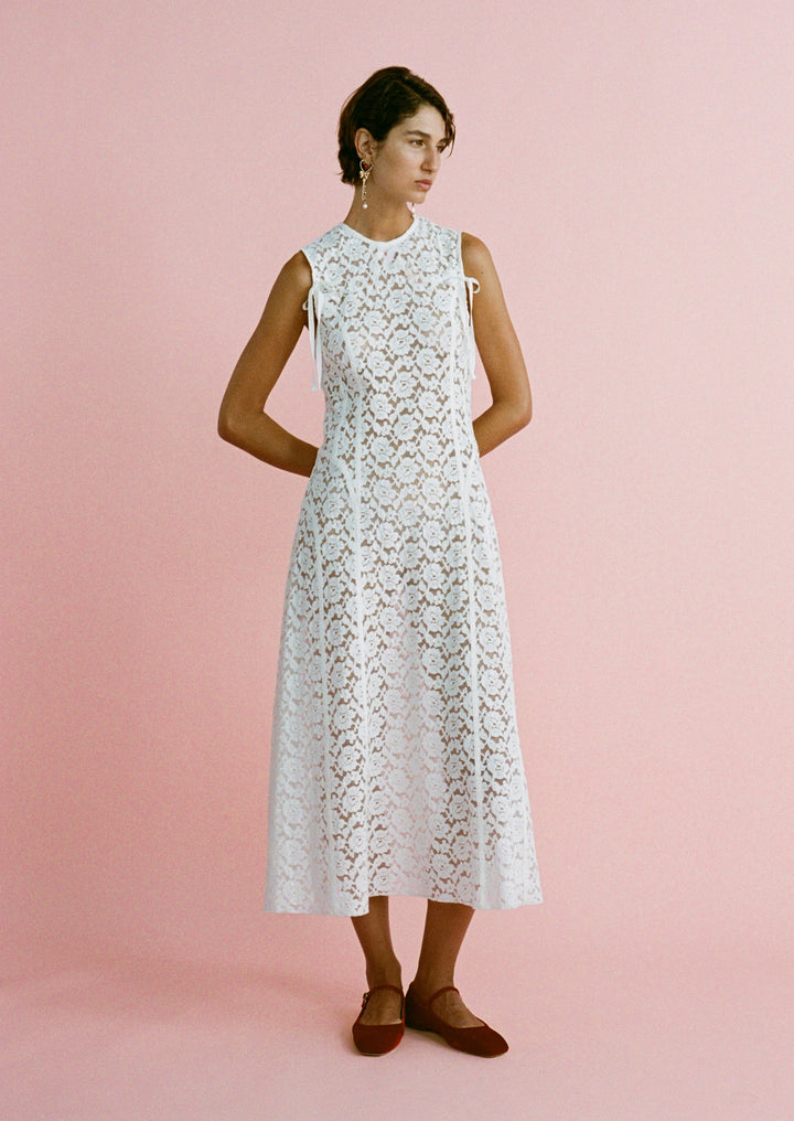 Audrey Dress Cotton/Nylon White