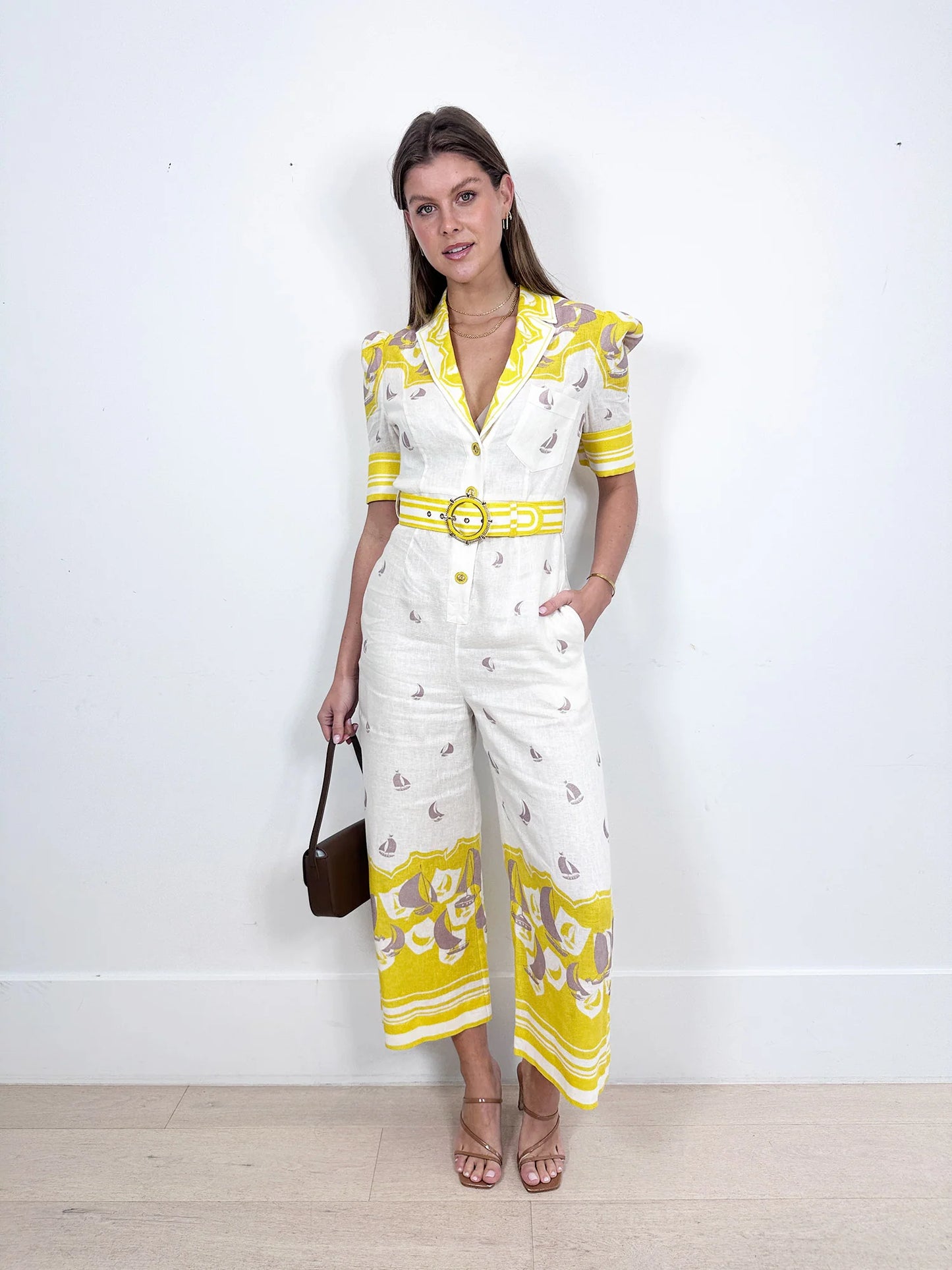 Zimmermann - High Tide Belted Jumpsuit