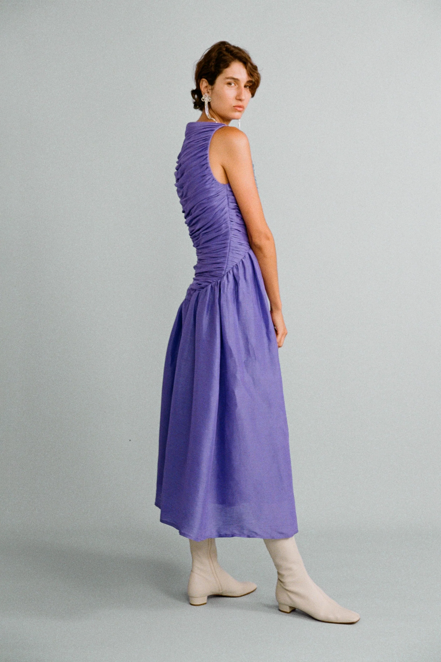 Val Dress - Silk/Linen - Iris