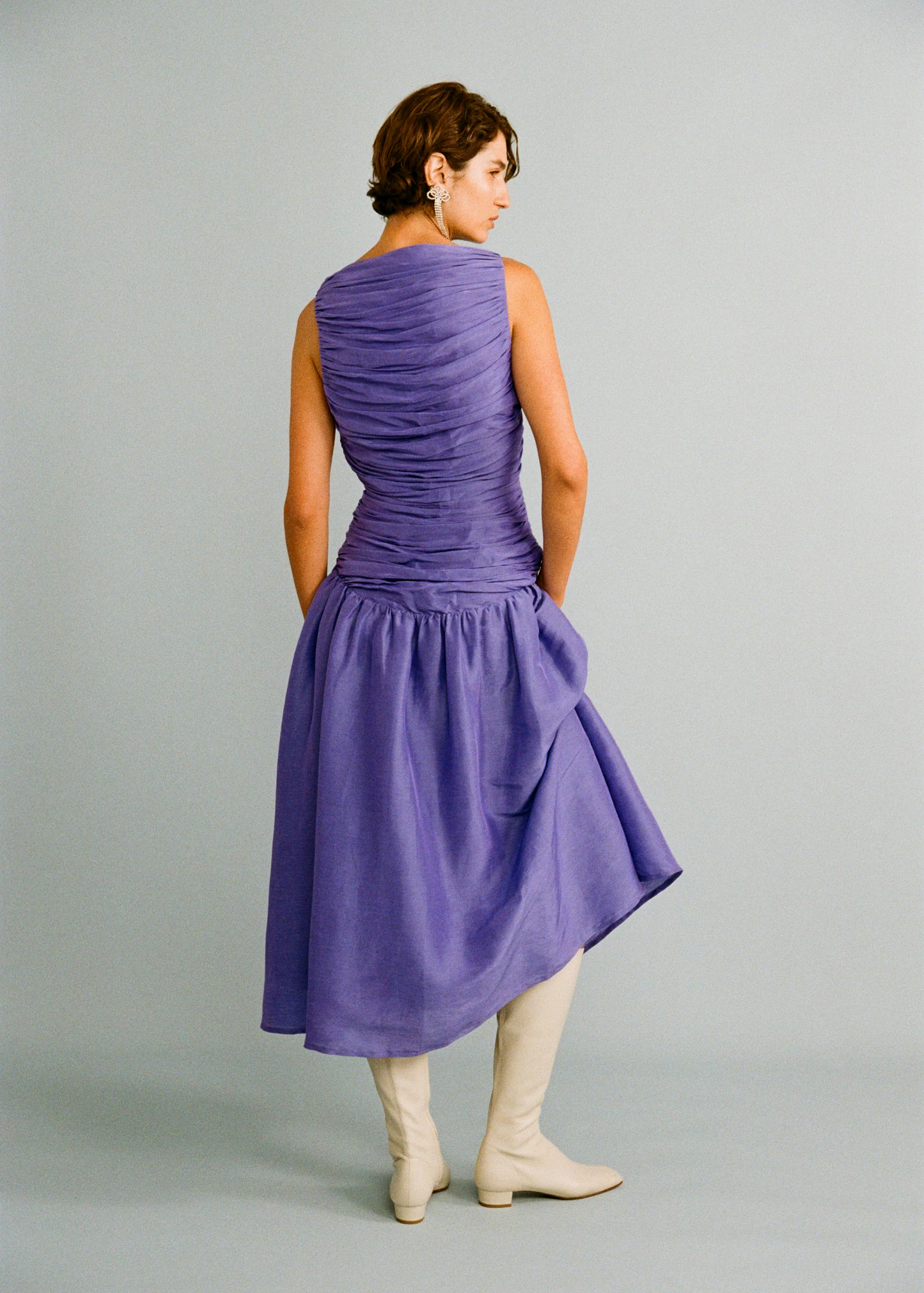 Val Dress - Silk/Linen - Iris