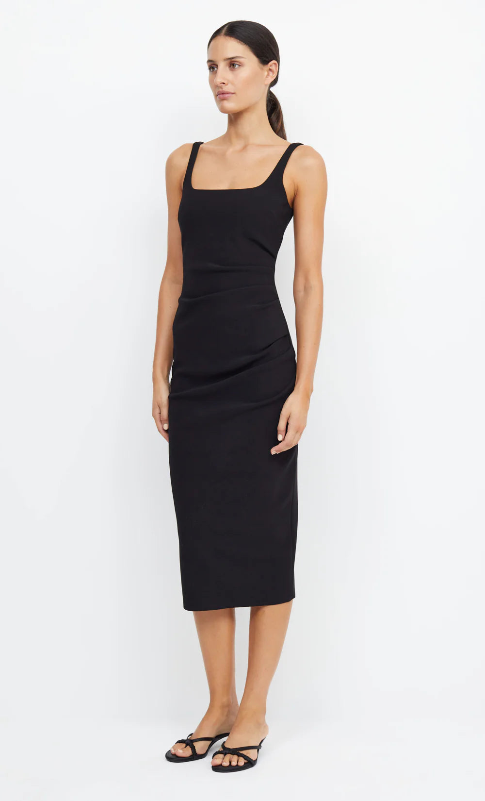 BE MINE SQUARE NECK DRESS - BLACK