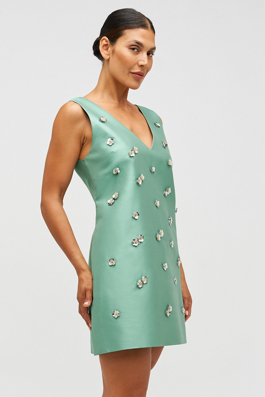 Embellished Shift Dress - Mint Leaf