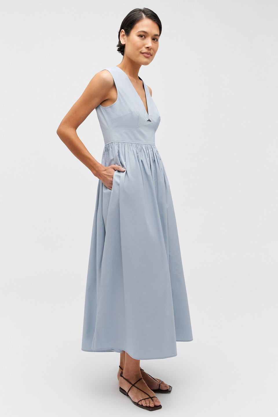 Poplin Sundress - Pale Grey