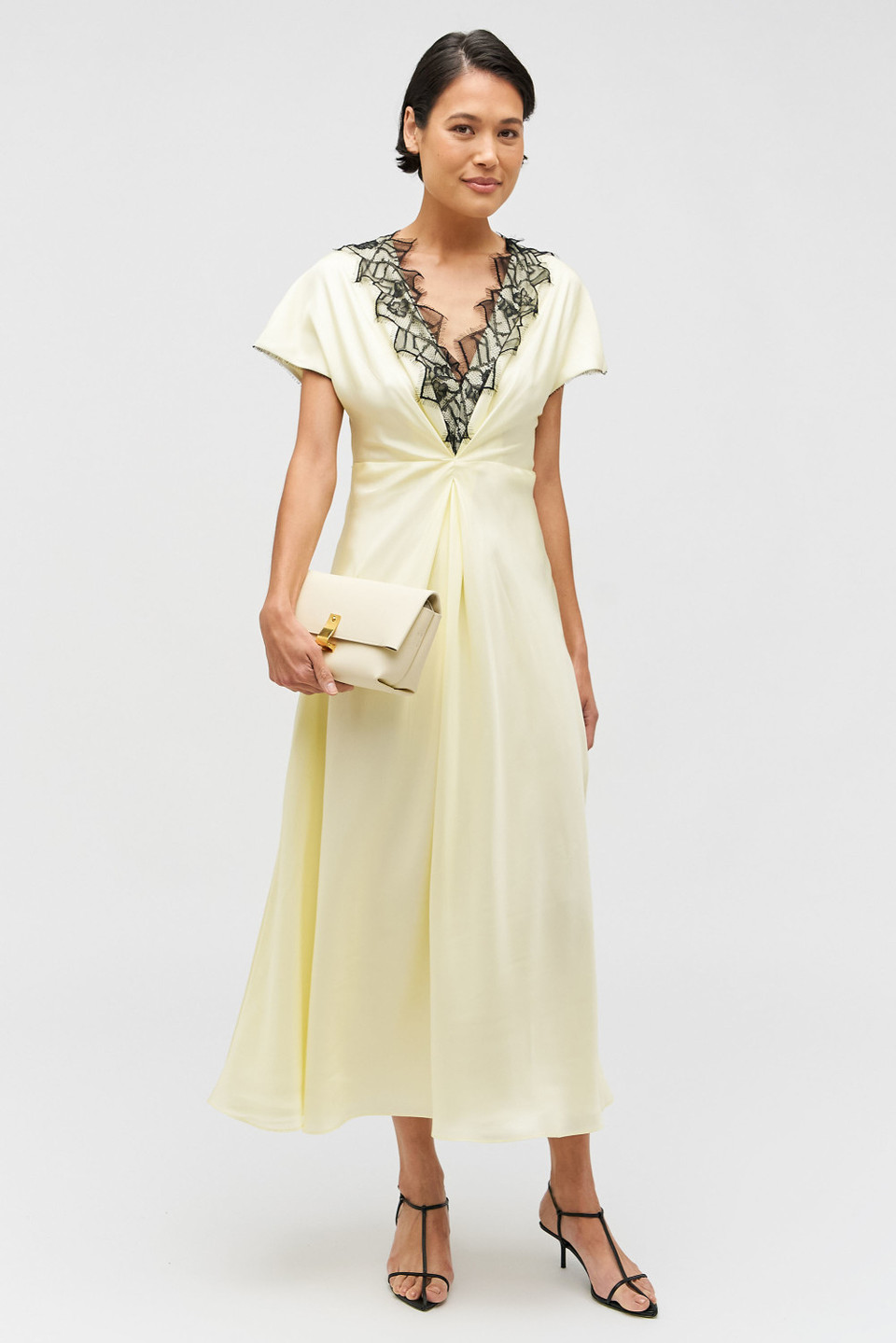 FRINGE LACE DRESS - LEMON ZEST