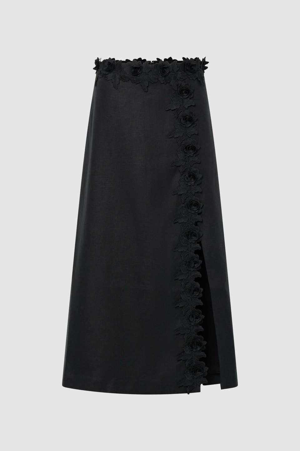 Rosebud Lace Skirt - Black