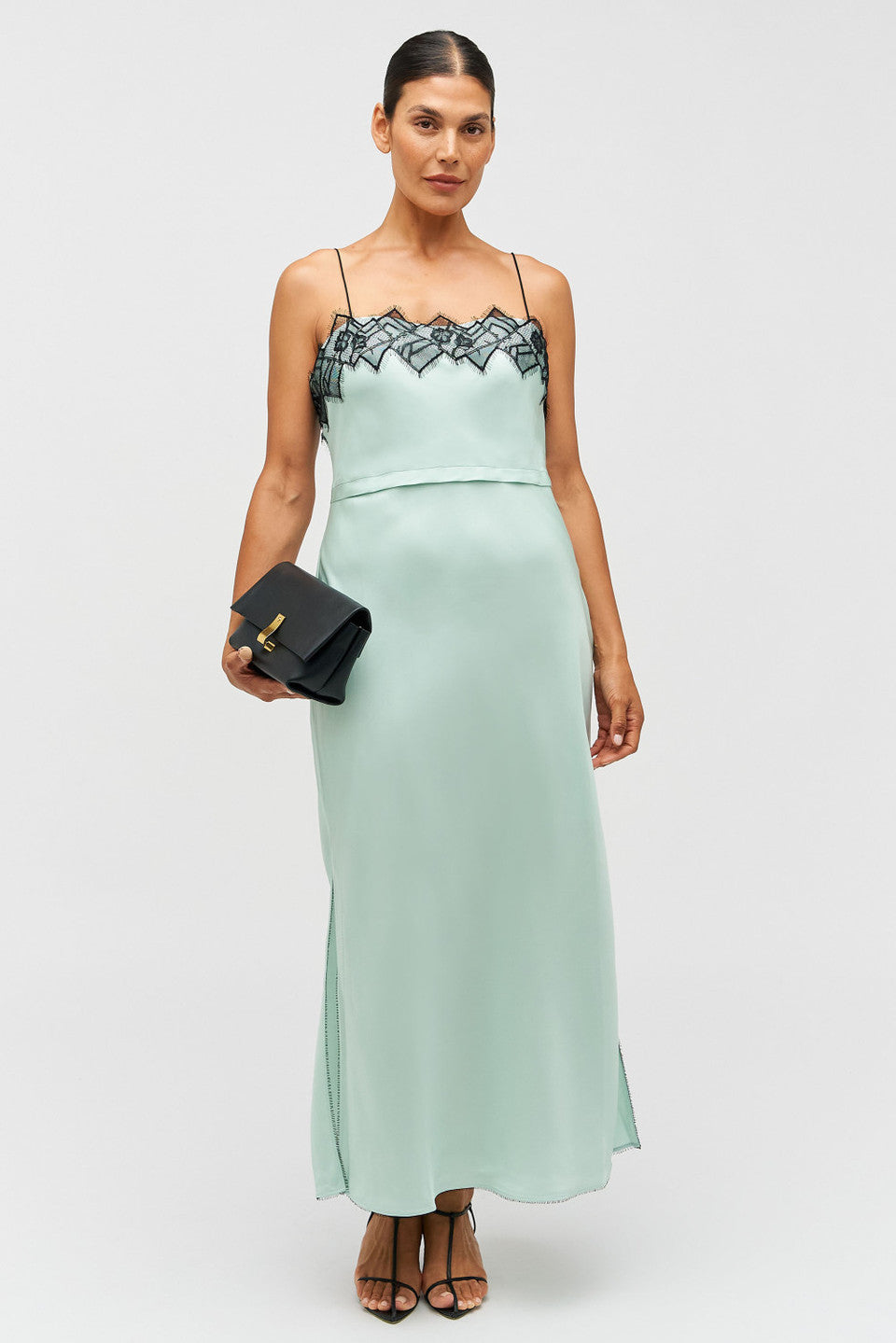 FRINGE LACE DRESS - MINT ICE