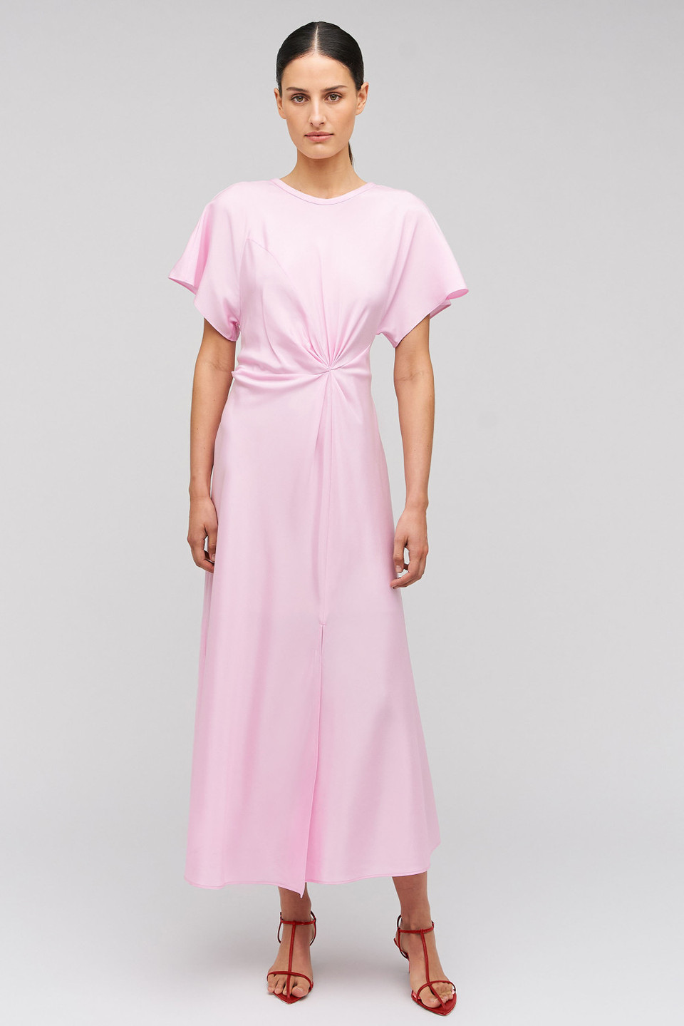 Drape Front Dress -  Pink Rose