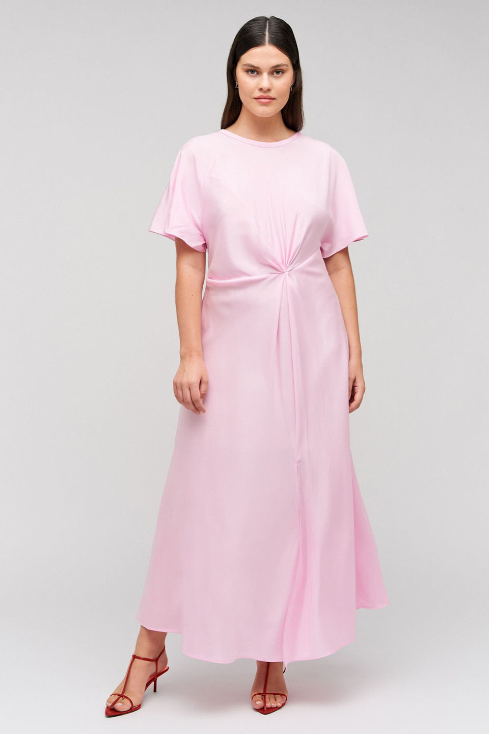 Drape Front Dress -  Pink Rose