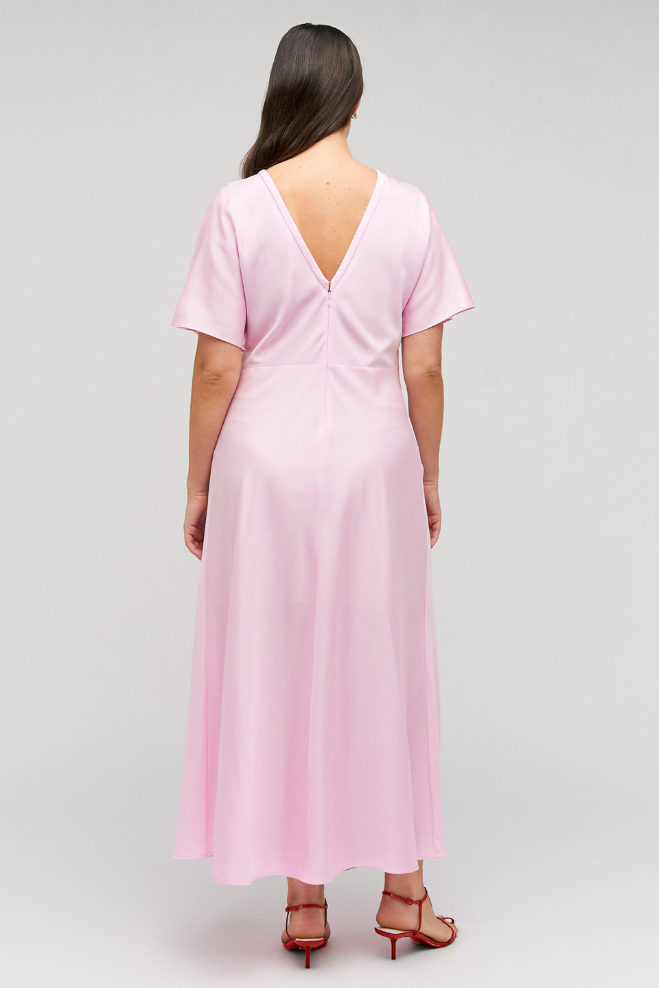 Drape Front Dress -  Pink Rose