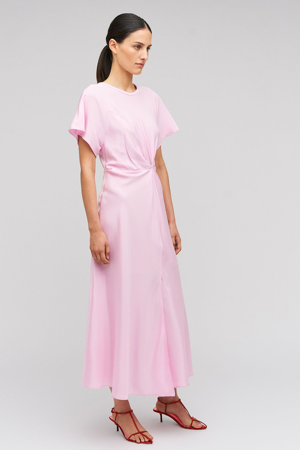 Drape Front Dress -  Pink Rose