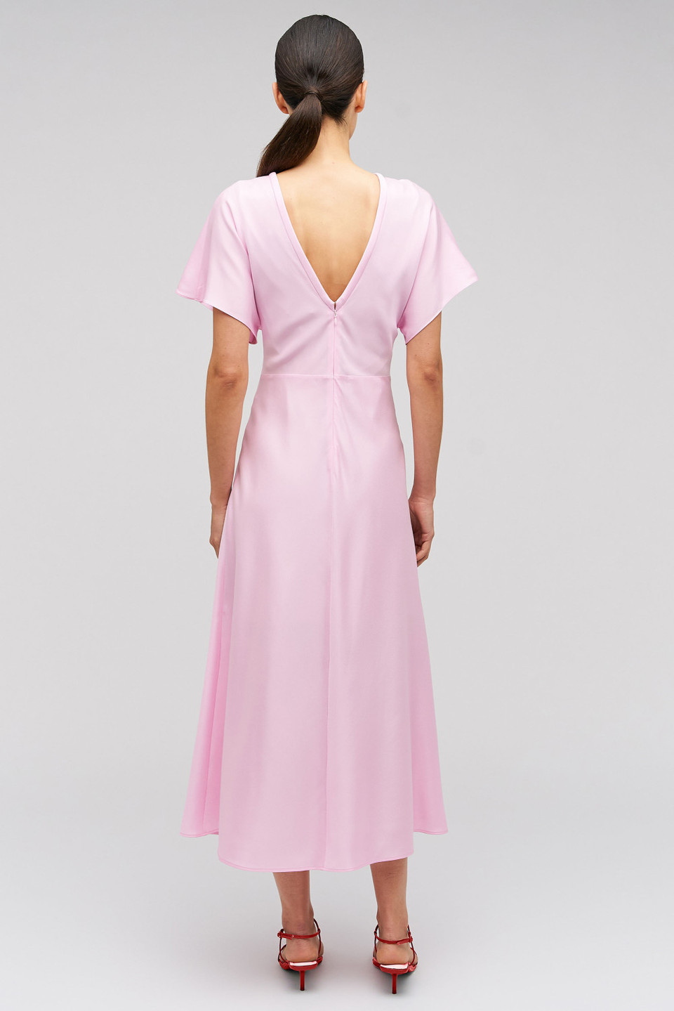 Drape Front Dress -  Pink Rose