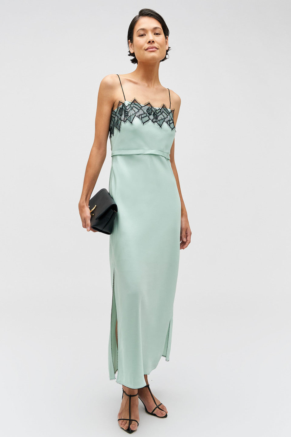 FRINGE LACE DRESS - MINT ICE