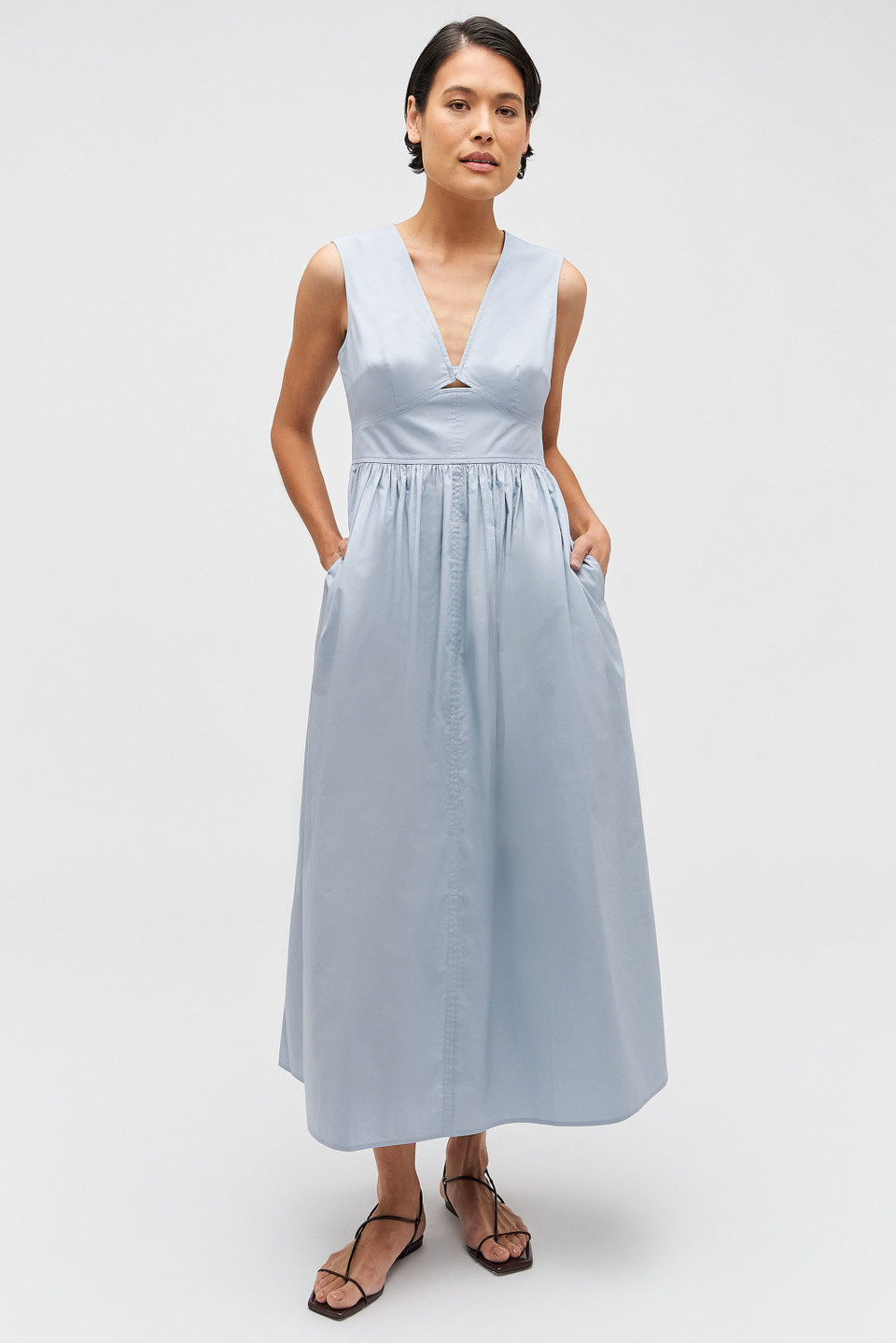 Poplin Sundress - Pale Grey