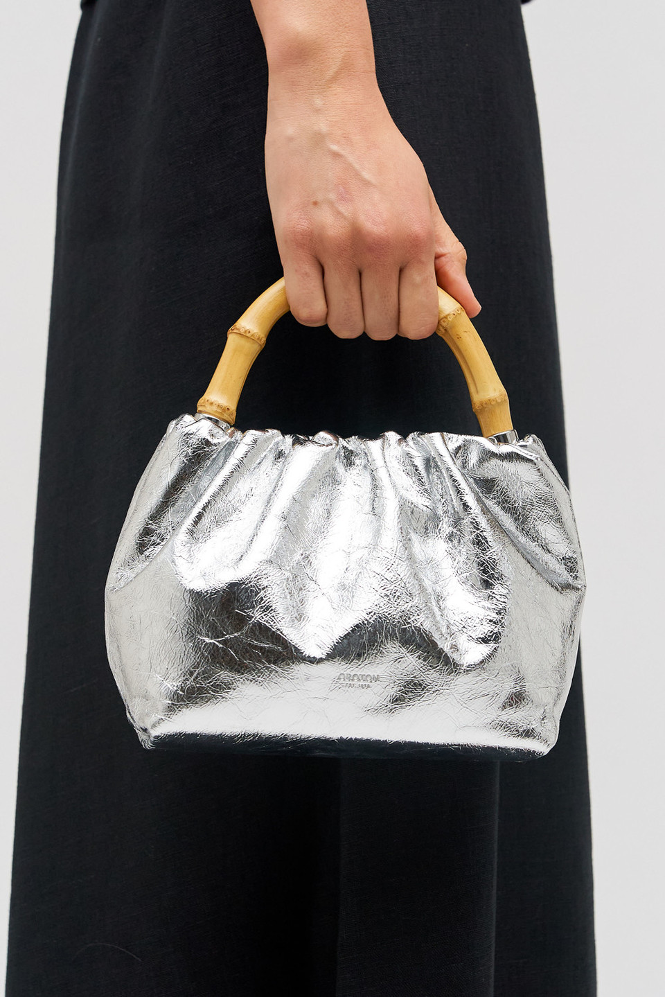 Gretel Metallic Mini Top Handle Silver