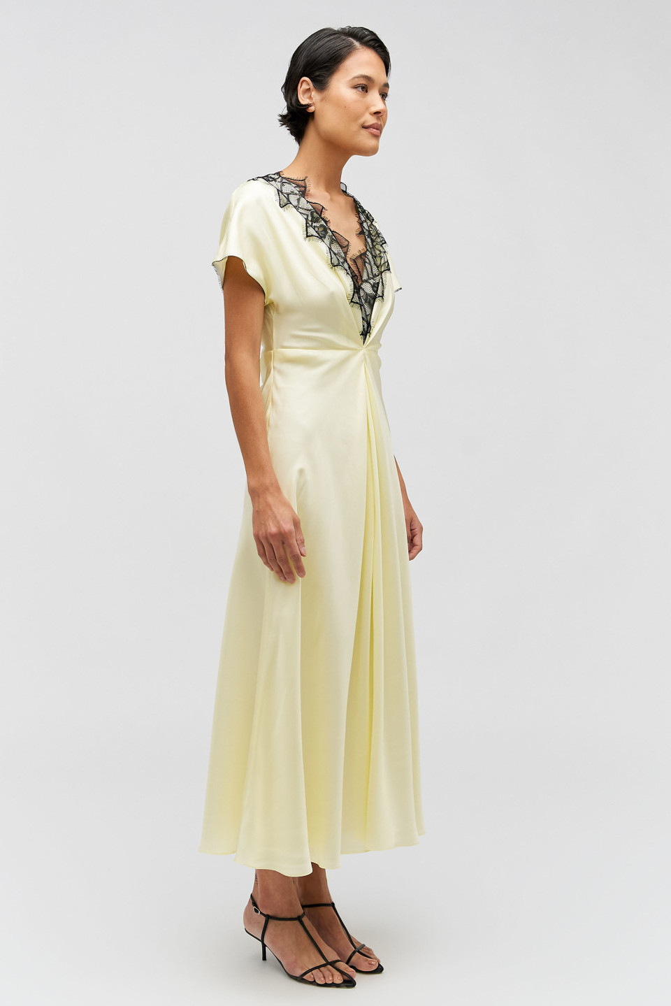 FRINGE LACE DRESS - LEMON ZEST