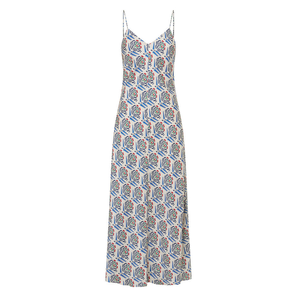 Zig Zag Flower Stamp Slip Dress