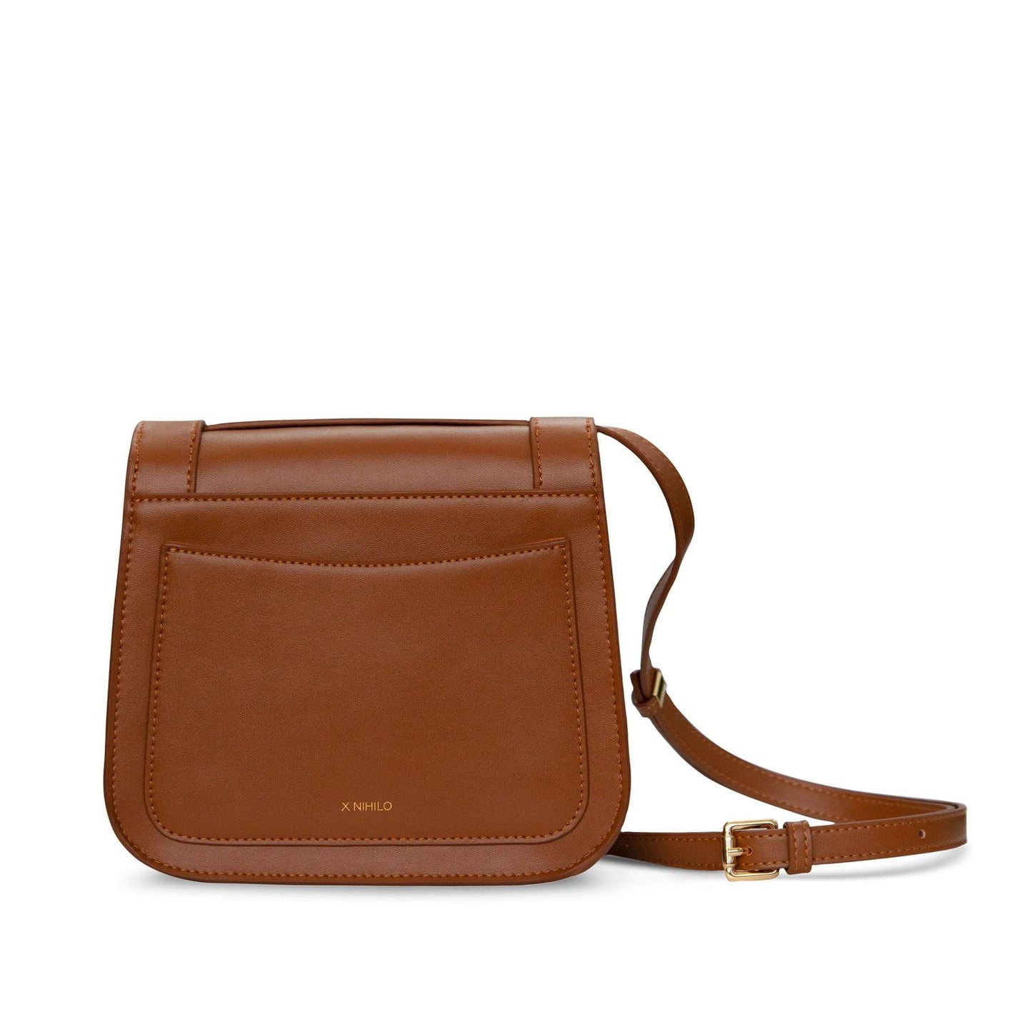 X NIHILO - SOLESTE LEATHER SHOULDER BAG -TAN back view