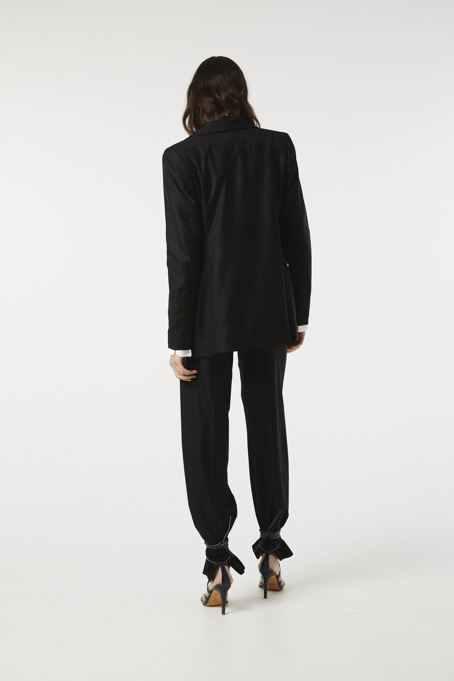 Full length back view with matching suit jacket