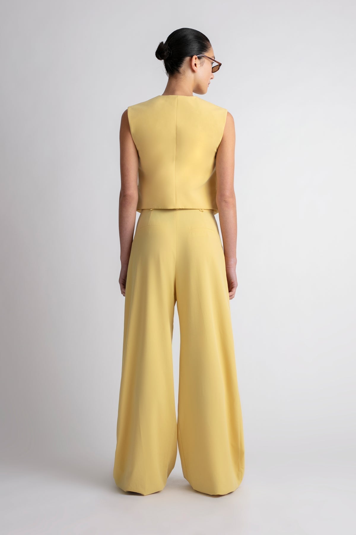 CAMILLA & MARC - LAINE WIDE LEG PANT AND VEST - YELLOW - PRELOVED