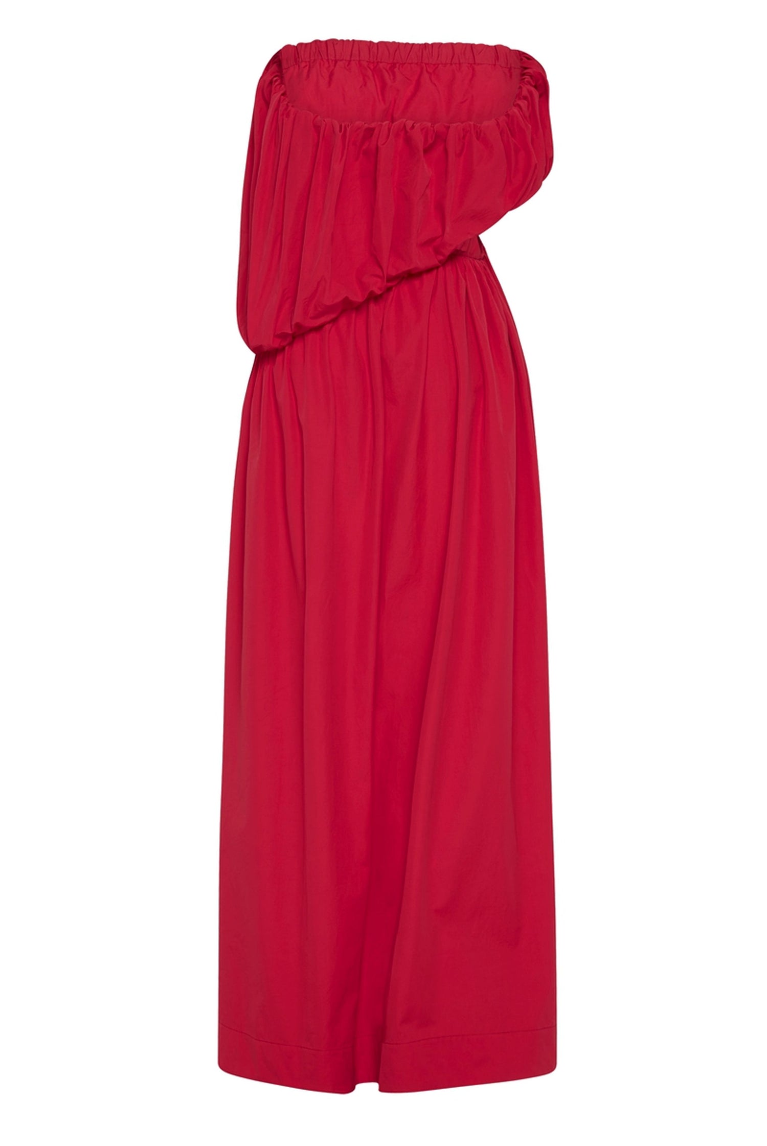 ESSE - STRAPLESS COTTON CUT OUT MIDI DRESS - RED Product shot