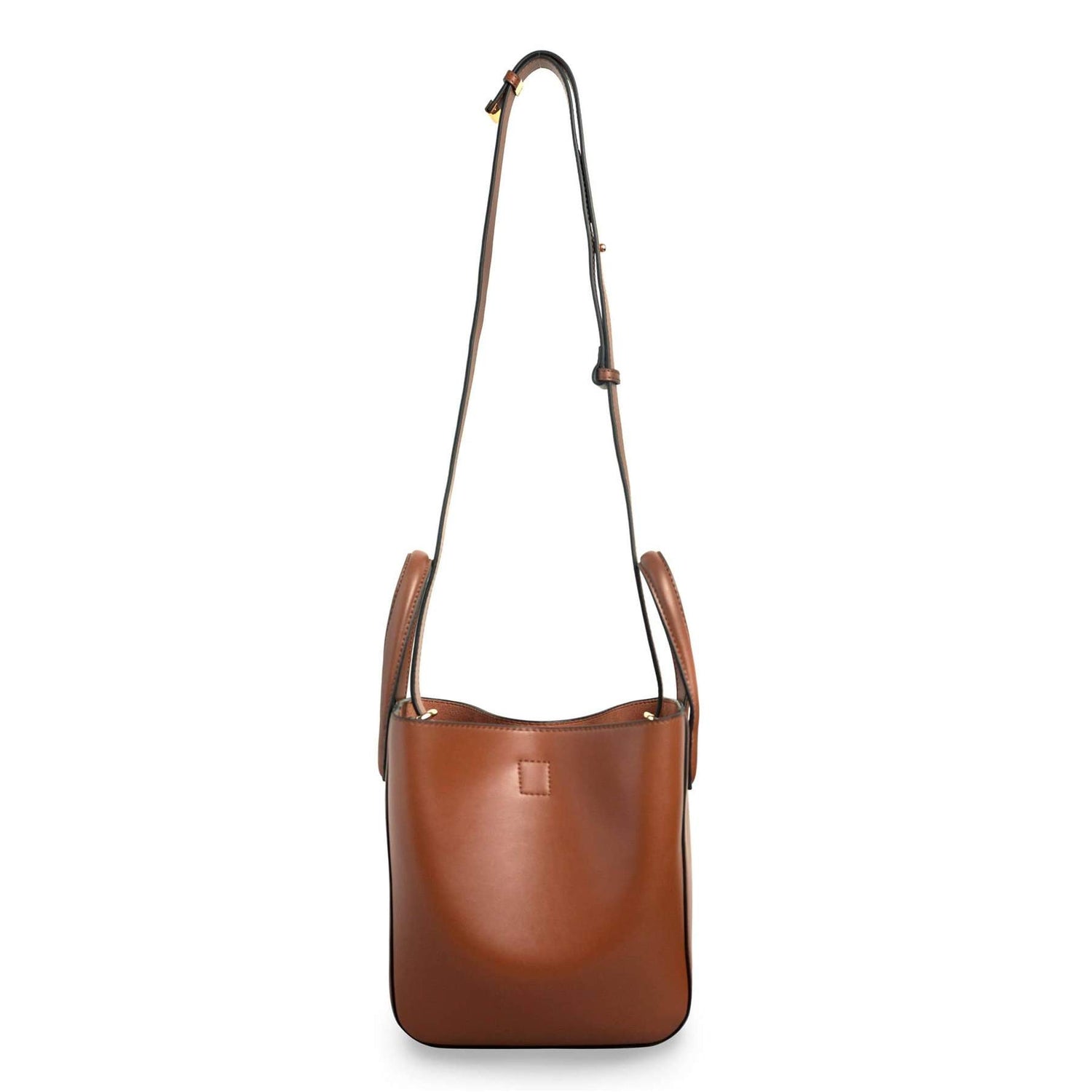 X NIHILO - EIGHT MINI TOTE BUCKET BAG - TAN Side bag with strap extended