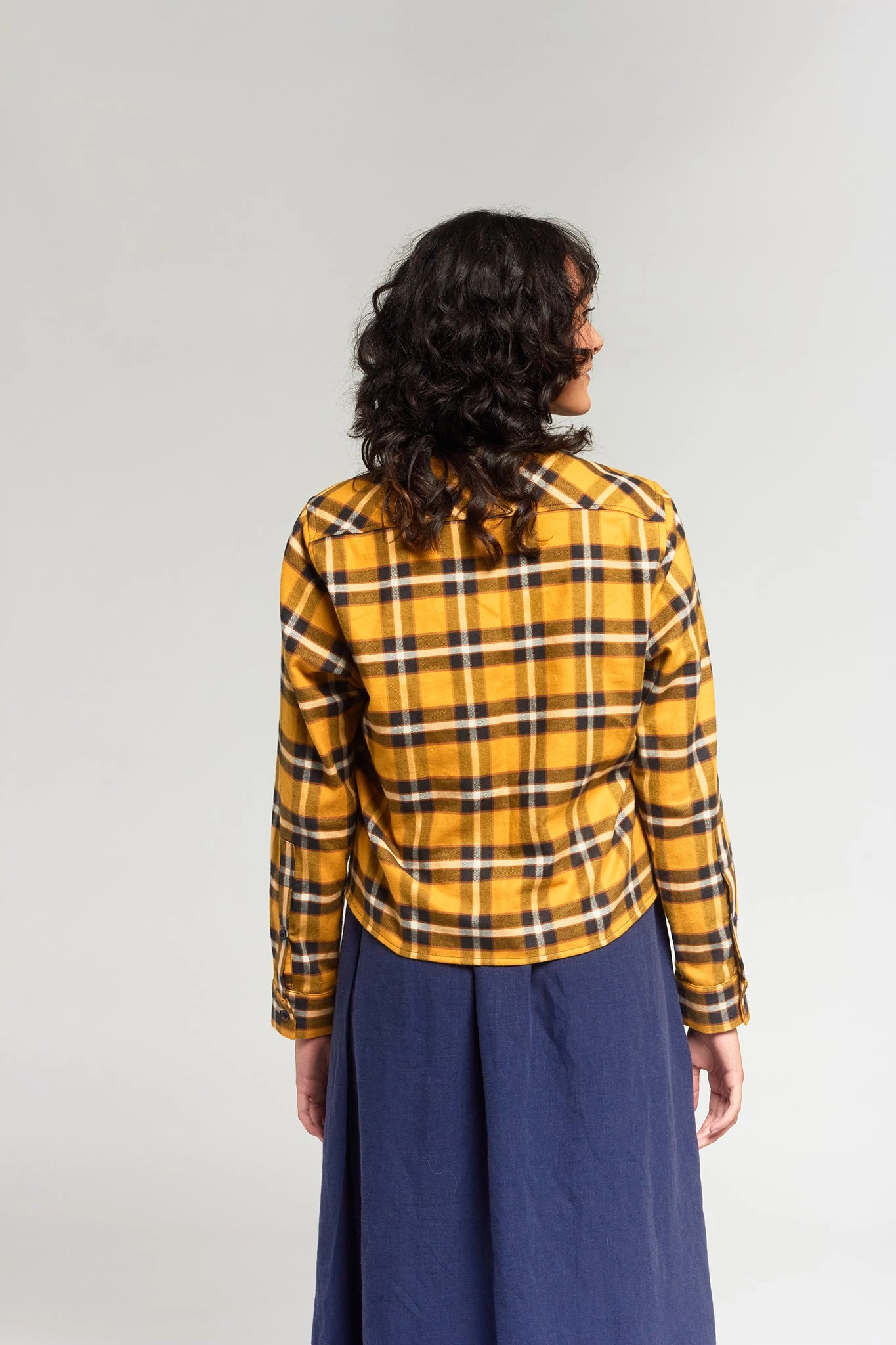 A.BCH - CROPPED FINE FLANNEL SHIRT A.46 - YELLOW